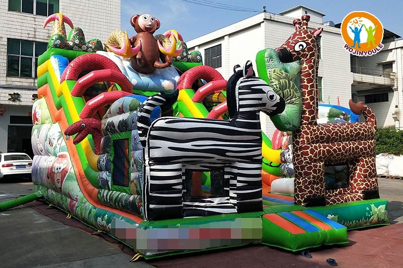 WJ224 Animal Park Fun City Inflatable Castle Slide