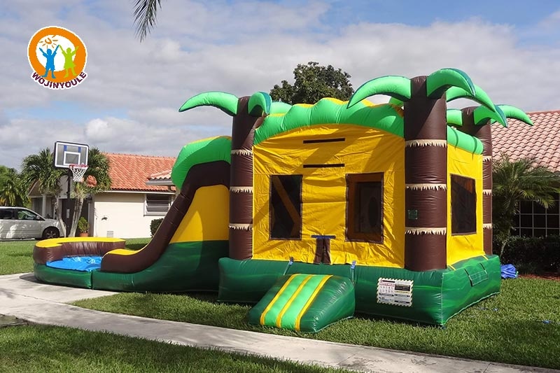 WJ230 4in1 Tropical Rush Combo Inflatable Castle Slide Pool