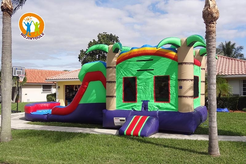 WJ231 4in1 Over the Rainbow Combo Inflatable Castle Slide Pool