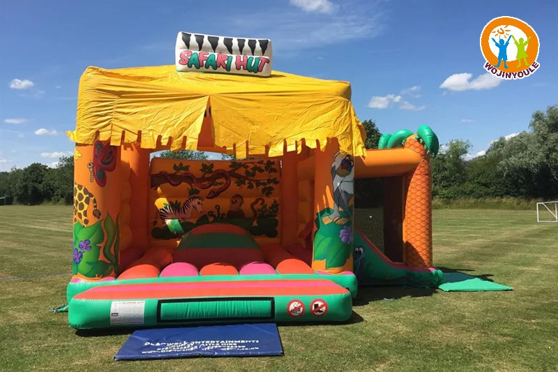 WJ235 Safari Hut Bounce House Inflatable Jumping Castle Slide