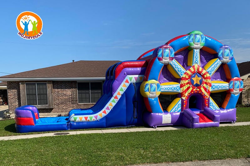 WB337 35ft Dual Lane Carnival Inflatable Wet Combo Bouncer Slide