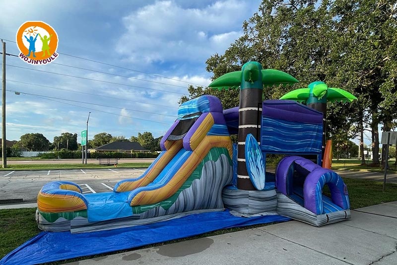 WB457 Tropical Inflatable Wet Combo Bouncer Slide