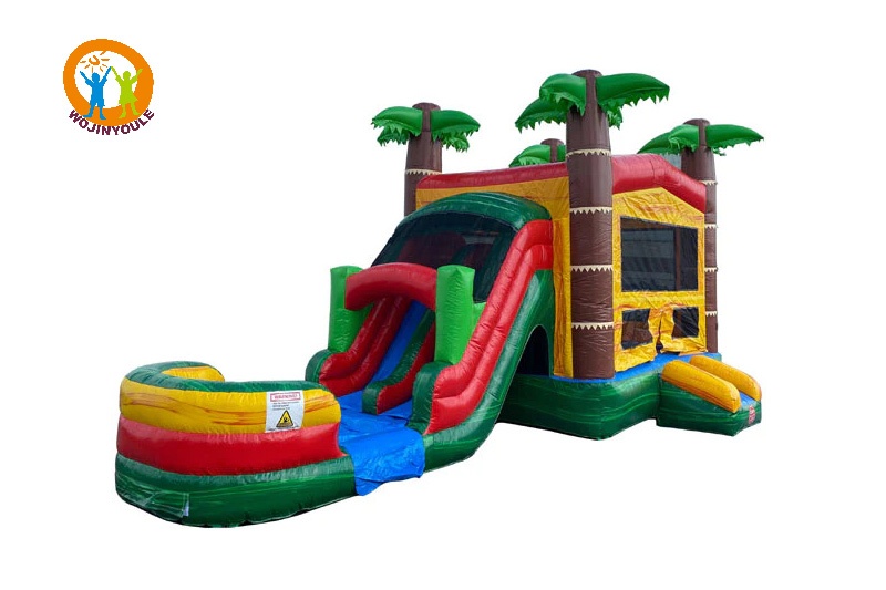 WB449 Palm Tree Inflatable Wet Combo Bouncer Slide