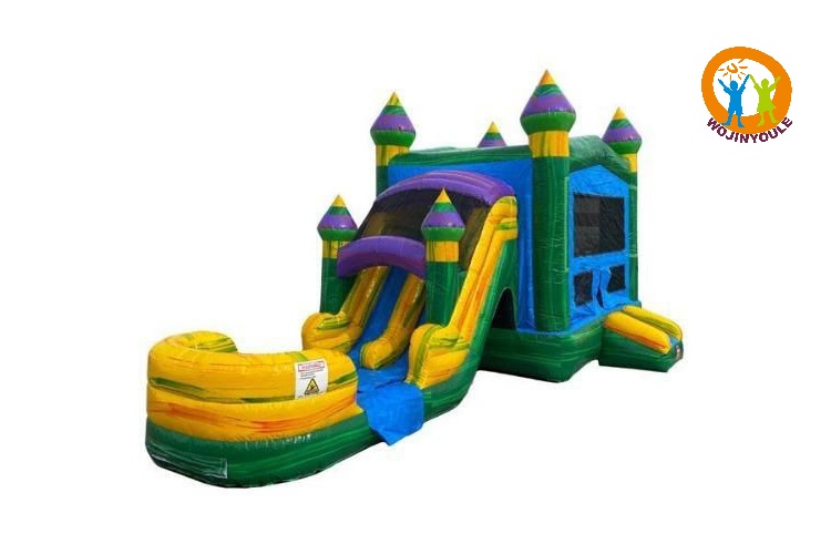 WB450 Green Inflatable Wet Combo Bouncer Slide