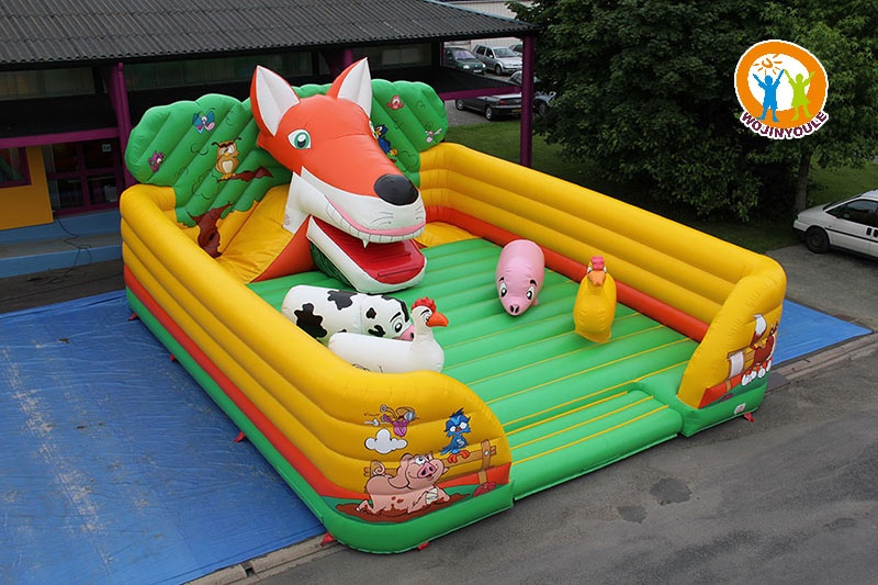 WB446 Animal FOX Inflatable Bounce House with Slide