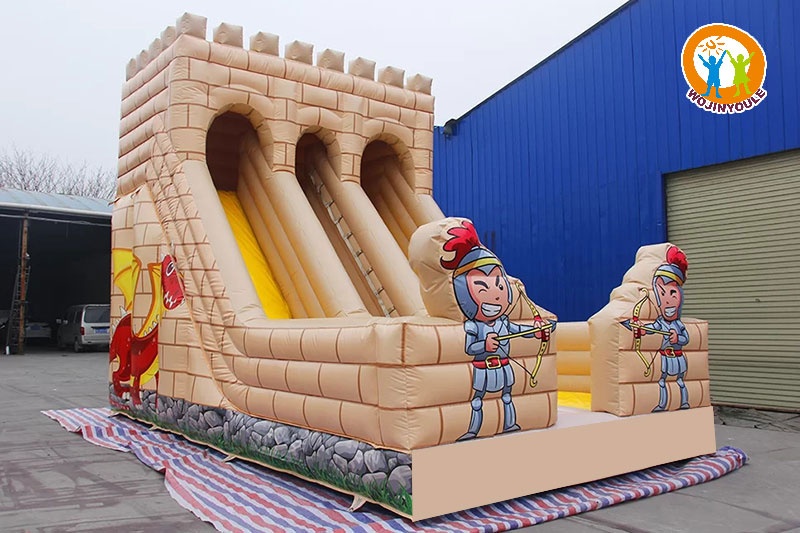 DS207 Knight Double Lane 17ft Inflatable Dry Slide