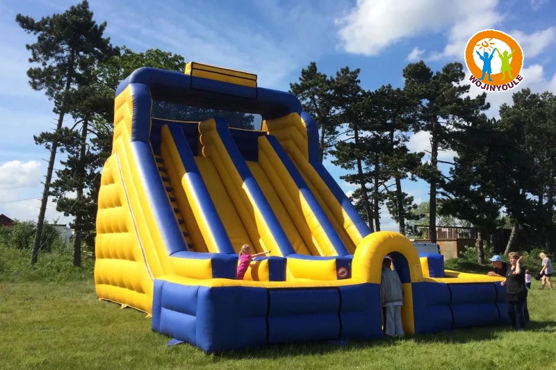 DS220 30ft Tall Blue and Yellow Dual Lanel Mega Inflatable Slide