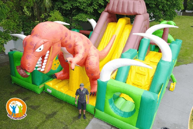 WB481 Dino Castle Inflatable Park Fun City Jumping Slide