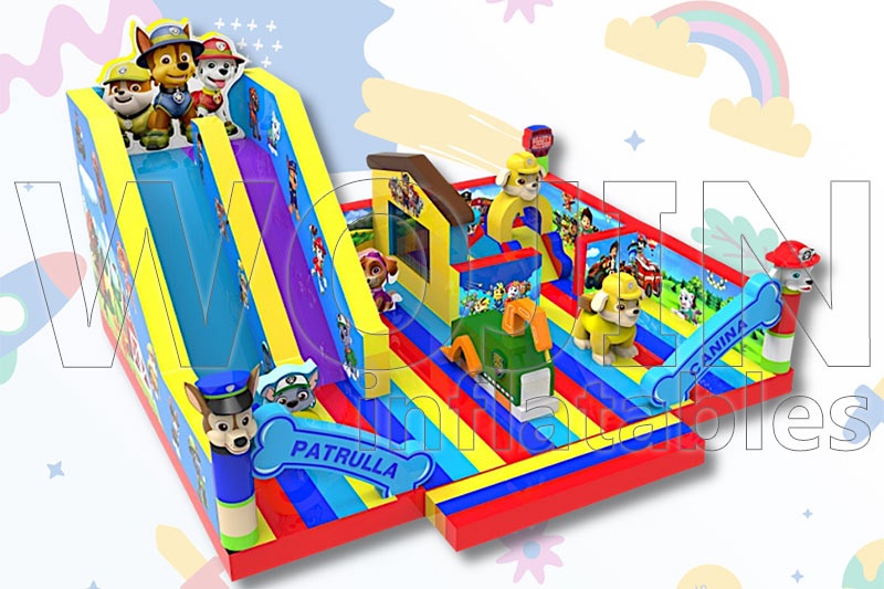 WB484 Patrol Dogs Park Fun City Inflatable Jumping Castle Slide