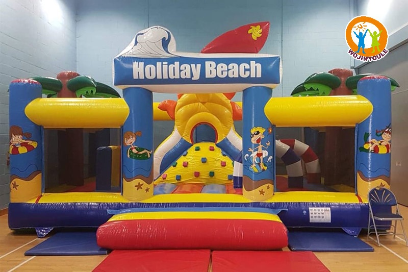 WJ256 Beach themed play park Fun City Inflatable Castle with Slide