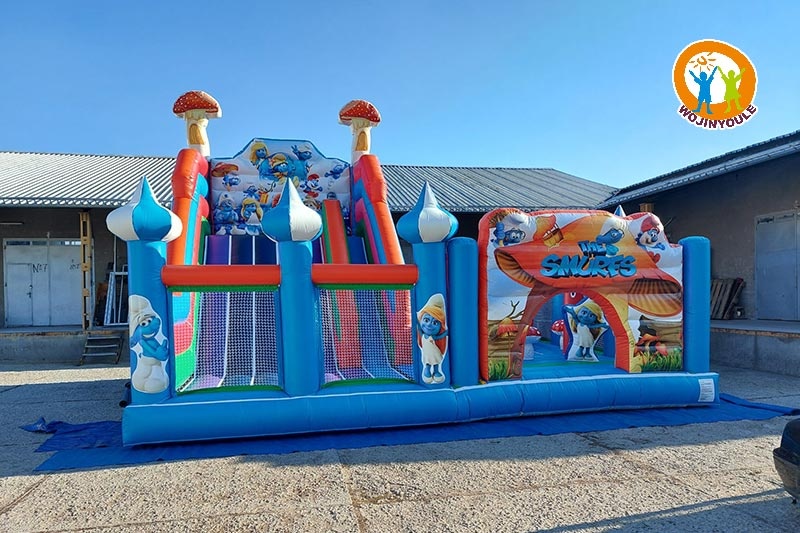 WB489 Smurfs Bouncy Castle Inflatable Park Fun City