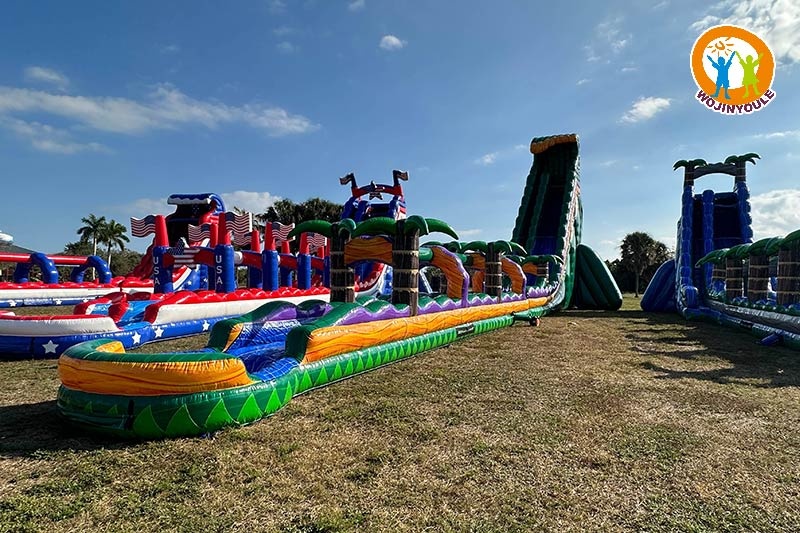 WW002 44ft Tall Single Lane Mardi Gras Party Inflatable Water Slide