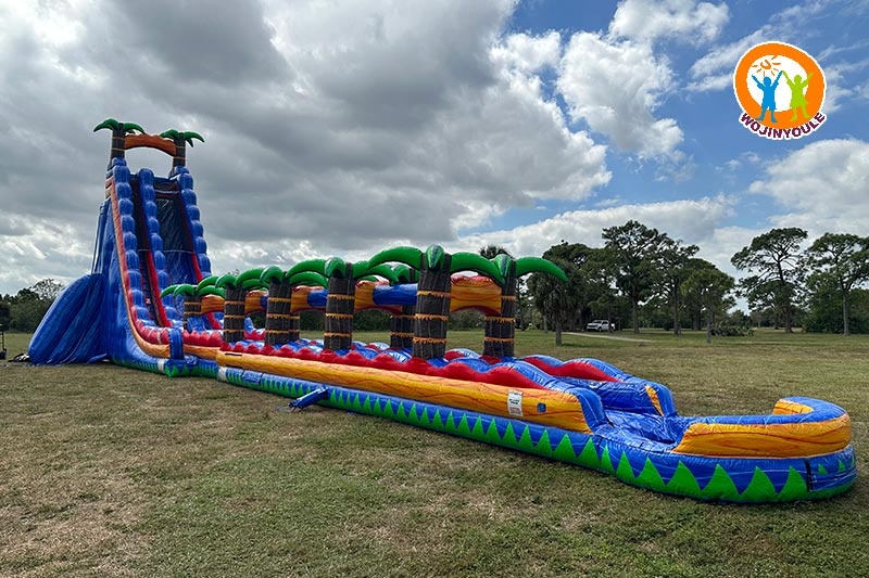 WW003 40ft Tall Single Lane Tropical Plunge Inflatable Water Slide
