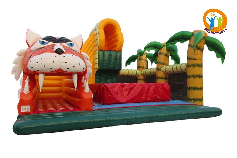 WB051 Jungle Tiger Inflatable Combo Bouncer Slide