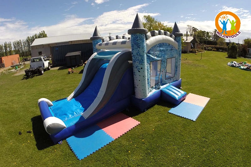 WB333 Frozen Inflatable Dry Combo Jumping Castle Slide