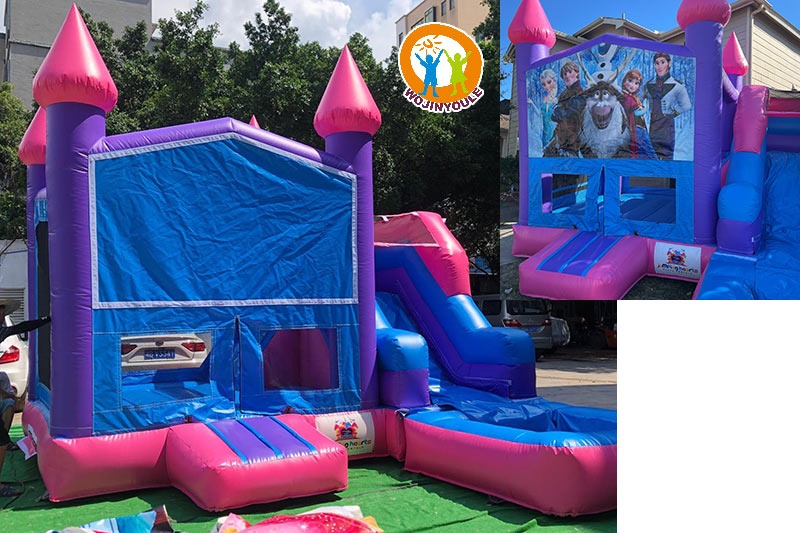WB344 Frozen Bounce Inflatable Slide Combo Jumping Castle