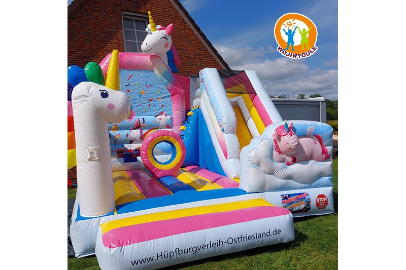 WB402 Unicorn Inflatable Dry Combo Bounce Slide Jumping Castle