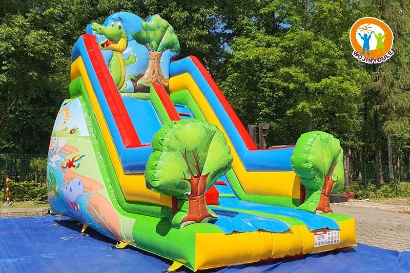 DS034 20ft Tall Crocodile Jungle Theme Inflatable Dry Slide