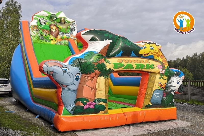 DS054 20ft Tall Jungle Park Inflatable Dry Slide