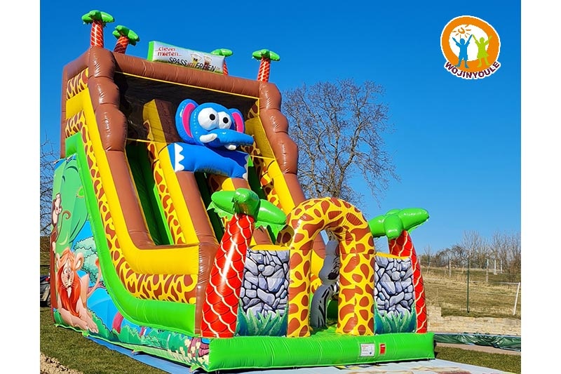 DS173 Jungle Theme Animals Inflatable Bouncer Slide