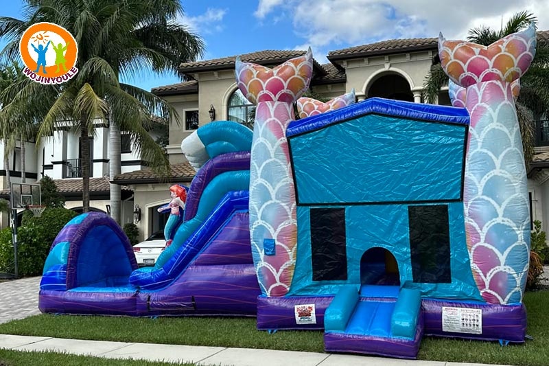 WB414 Mermaid Inflatable Wet Combo Bouncer Slide with Pool