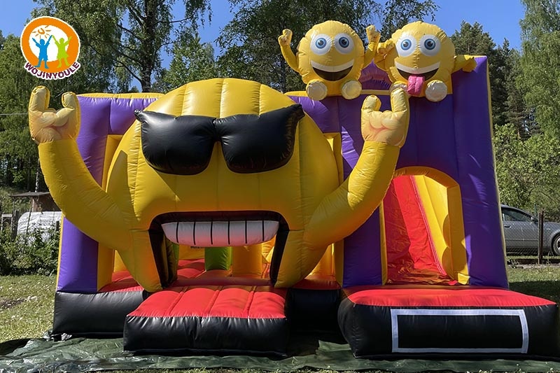 WB499 Emoji Inflatable Dry Combo Bouncer Castle Slide