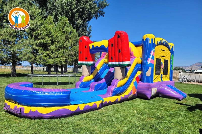 WB501 Ice cream Inflatable Wet Combo Bounce Slide