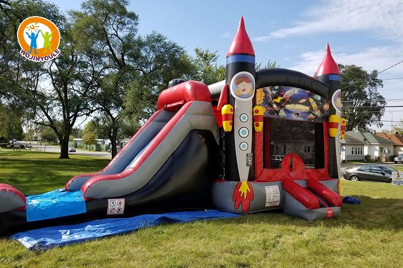 WB502 The Space Theme Inflatable Wet Combo Bounce Slide