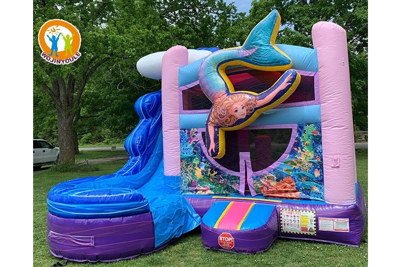 WB503 Mermaid Theme Inflatable Wet Combo Bounce Slide