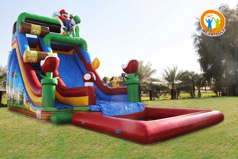 WS035 26ft Tall Super Mario Inflatable Water Slide with Pool Set