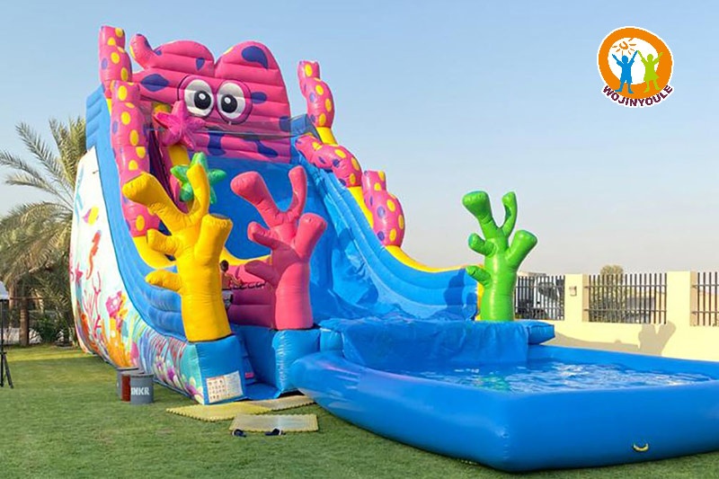 WS031 28ft Tall Octopus Inflatable Water Slide with Pool Set