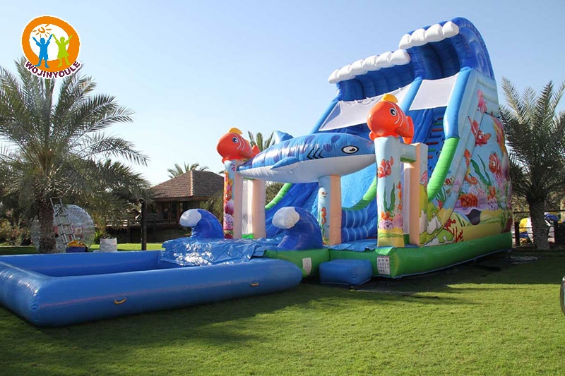 WS023 30ft Tall Nemo Inflatable Water Slide with Pool Set