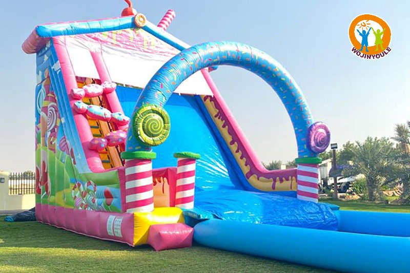 WS022 Candy Land Inflatable Water Slide with Pool Set