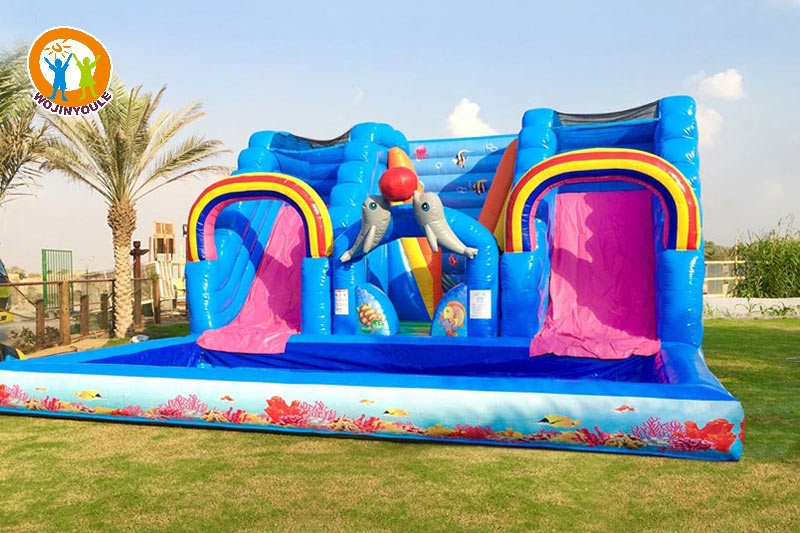 WS034 Sea World Theme Inflatable Water Slide with Pool Set