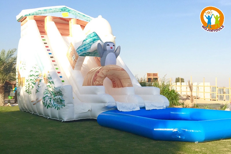 WS037 Whinter Wonderland White Inflatable Water Slide with Pool Set
