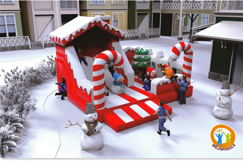 WB069 Merry Christmas Inflatable Combo Bounce House Slide