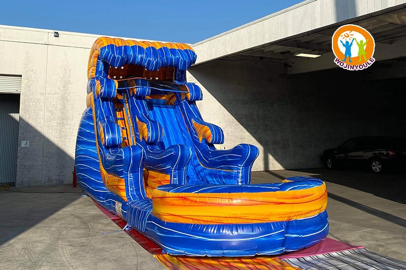 WW069 Hot Lava 17ft Tall Inflatable Water Slide Pool Set