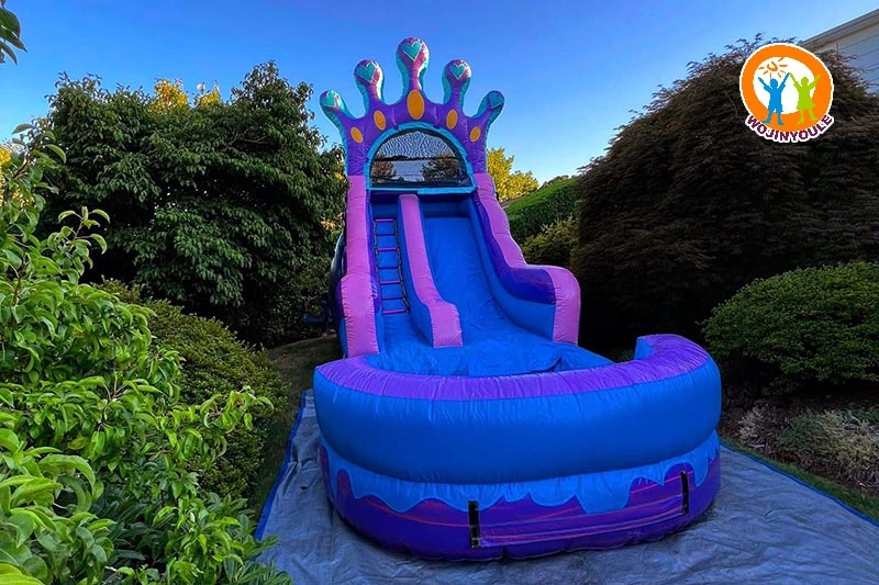 WW073 Princess 15ft Tall Inflatable Water Slide Pool Set