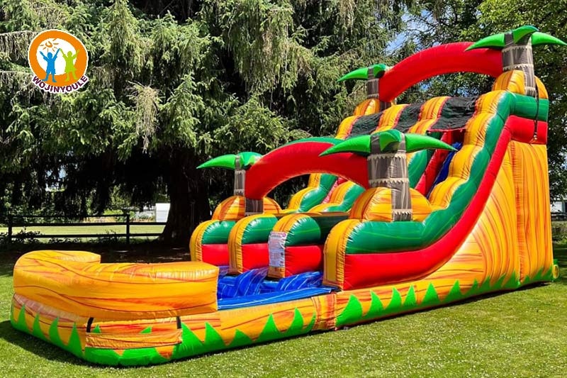 WW160 Tropical Doble 17ft Tall Inflatable Water Slide Pool Set