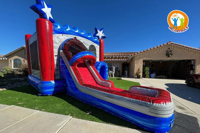 WB513 All American Inflatable Wet Combo Bouncer Slide