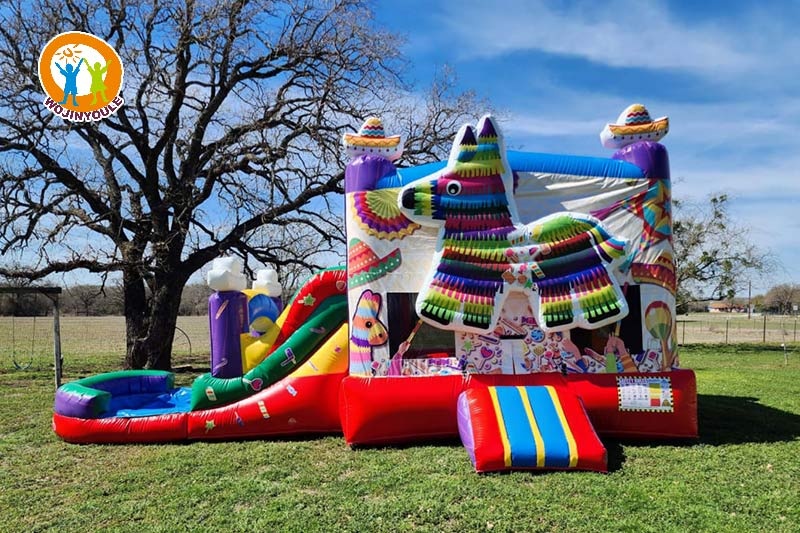 WB514 Burrow Fiesta Inflatable Wet Combo Bouncer Slide