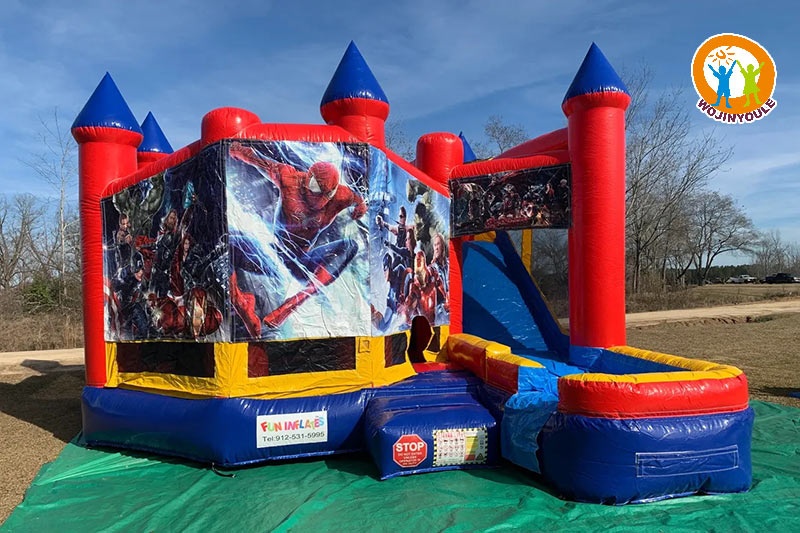 WB524 Superhero Inflatable Combo Bounce House with Slide
