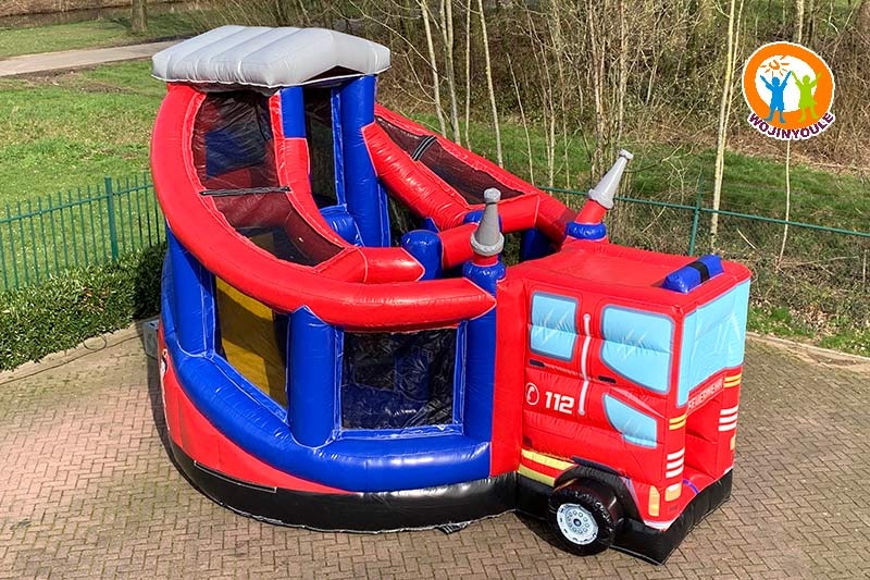 WB531 Firetruck Inflatable Bouncer Combo Jumping Slide