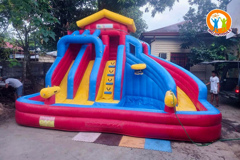 WW074 Backyard Water Park Inflatable Castle Water Slide Pool Set