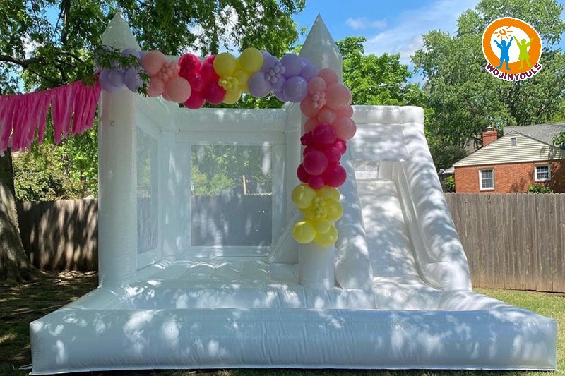 WJ202 White Bounce House Wedding Inflatable Slide Ball Pit
