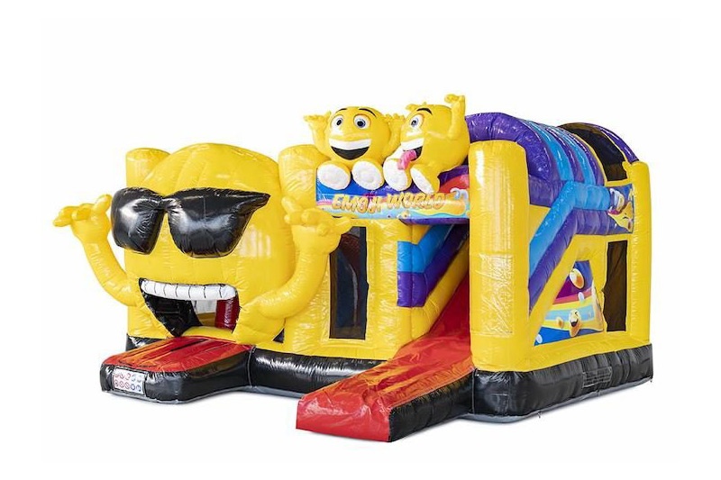 MC044 Multiplay Emoji Bouncy Castle Inflatable Combo Slide