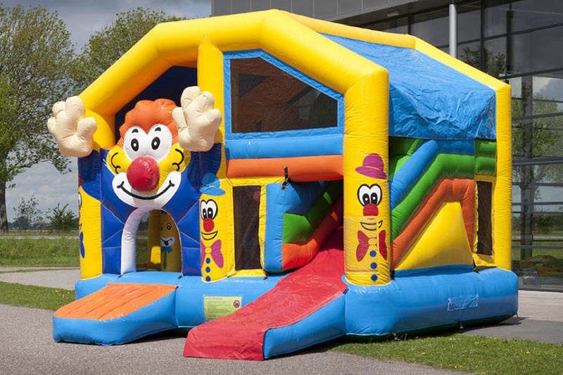 MC038 Multiplay Clown Bouncy Castle with Roof Inflatable Combo Slide