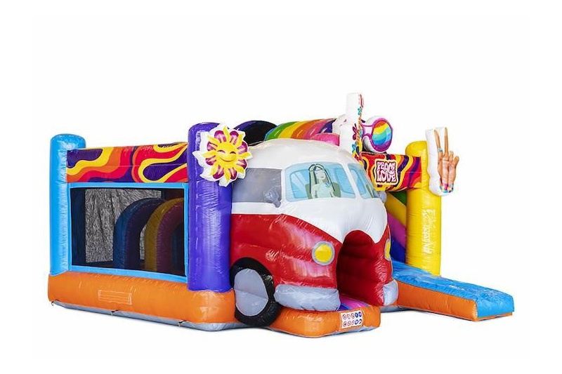 MC054 Multiplay Hippie Bouncy Castle Inflatable Combo Slide