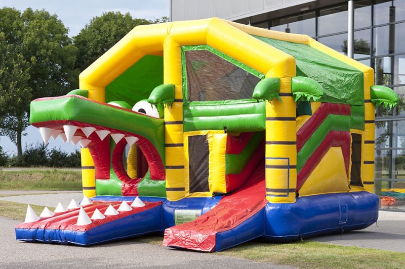 MC065 Multiplay Crocodile Bouncy Castle with Roof Inflatable Combo Slide