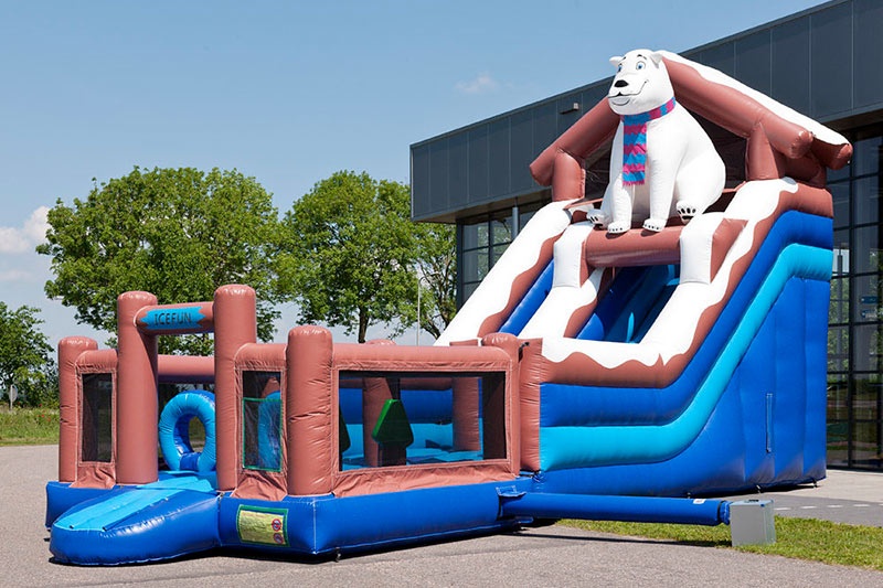 MC096 Multiplay Polar Bear Slide Inflatable Bouncy Castle